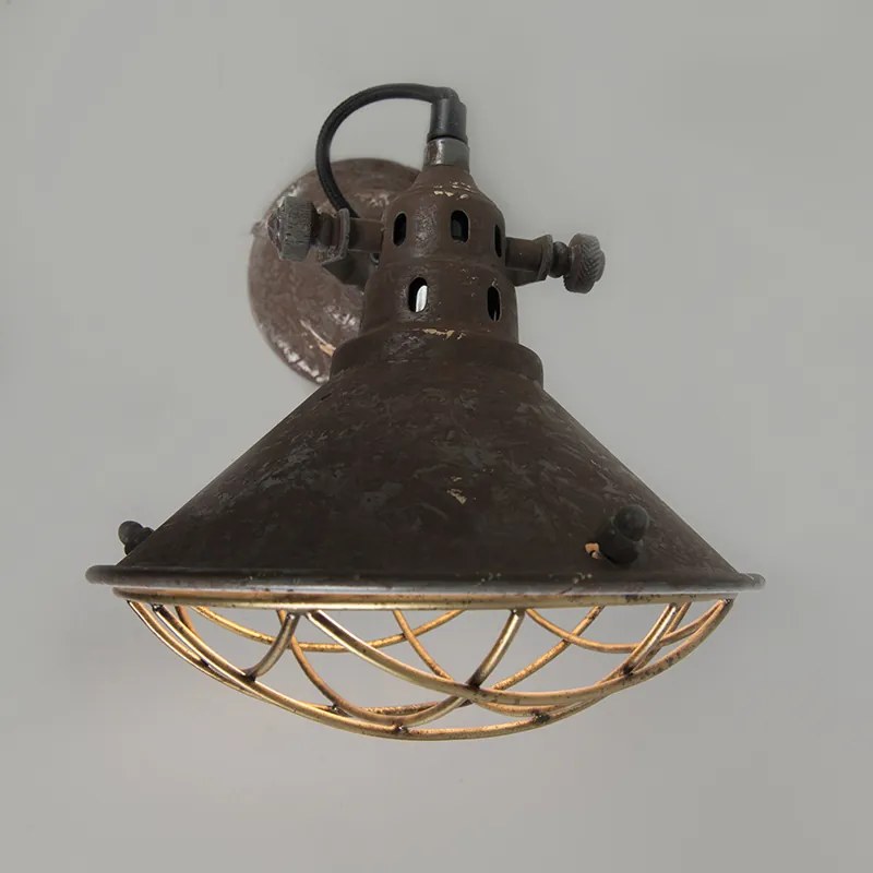Vintage wand- en plafondlamp bruin kantelbaar - Barrack