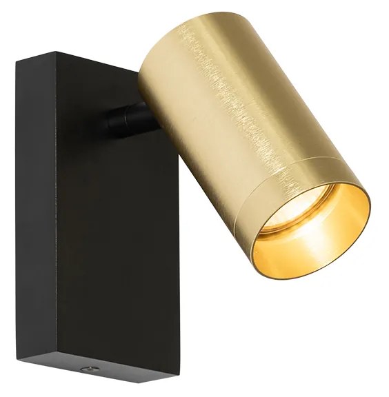 Wandlamp zwart met goud verstelbaar met schakelaar - Jeana Luxe Modern GU10 Binnenverlichting Lamp
