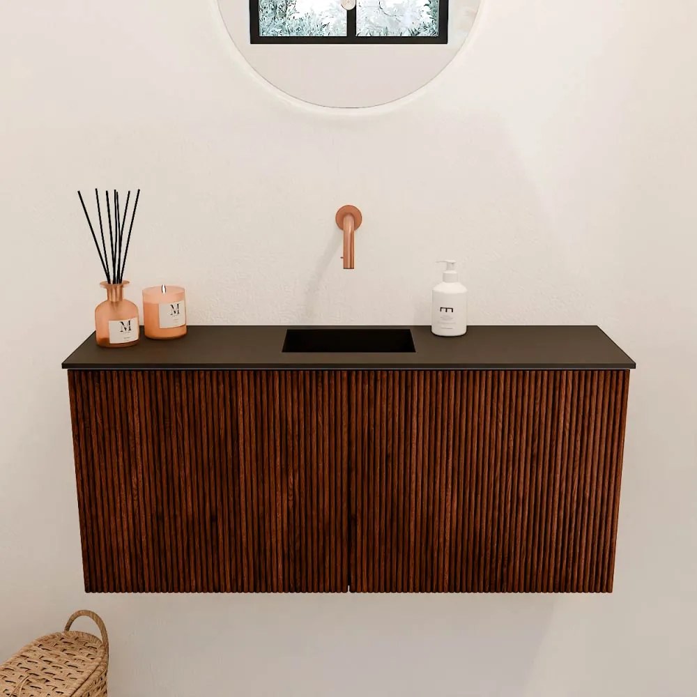 Mondiaz Joya 90cm toiletmeubel ruby met wastafel faye midden zonder kraangat urban