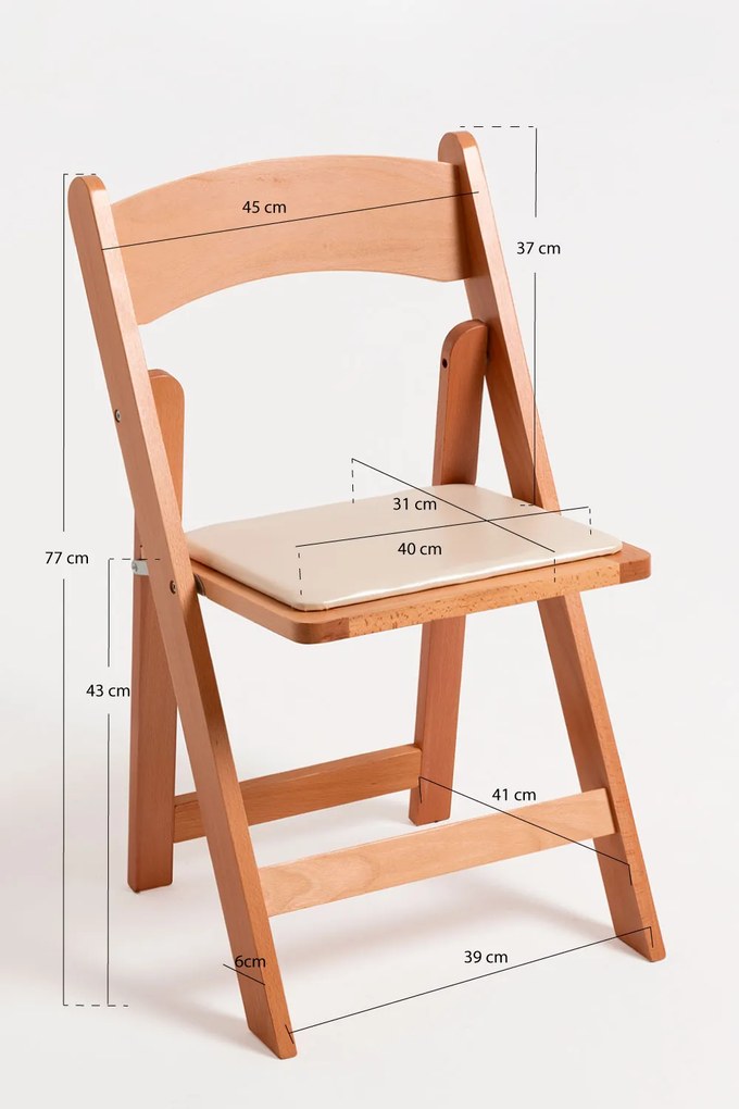 Pak 4 Wala houten klapstoelen in