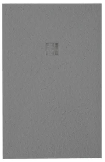 ZEZA Grade douchevloer - 80x140cm - antislip - antibacterieel - mineraalmarmer - rechthoek - mat cemento (grijs) 400000000000019475