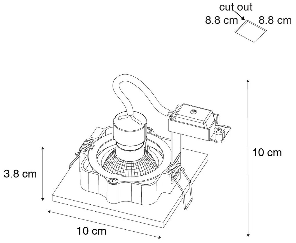 Smart inbouwspot donkerbrons draai en kantelbaar incl. Wifi GU10 50mm - Qure