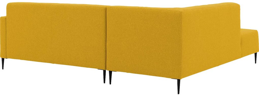 Goossens  Key West geel, stof, 2,5-zits, modern design met ligelement links