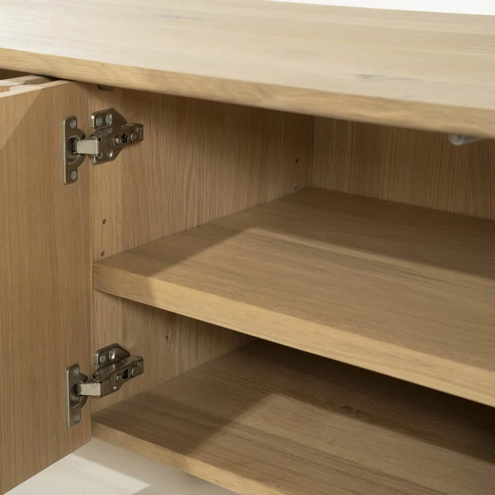 Modern Tv-meubel Eikenhout Naturel 264 Cm - 264x47x50cm.
