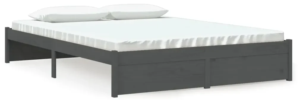 vidaXL Bedframe massief hout grijs 160x200 cm