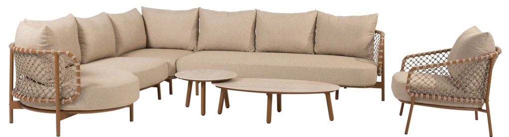 Salute Martinique modulaire hoek loungeset 6 delig keramiek amber 4 Seasons Outdoor