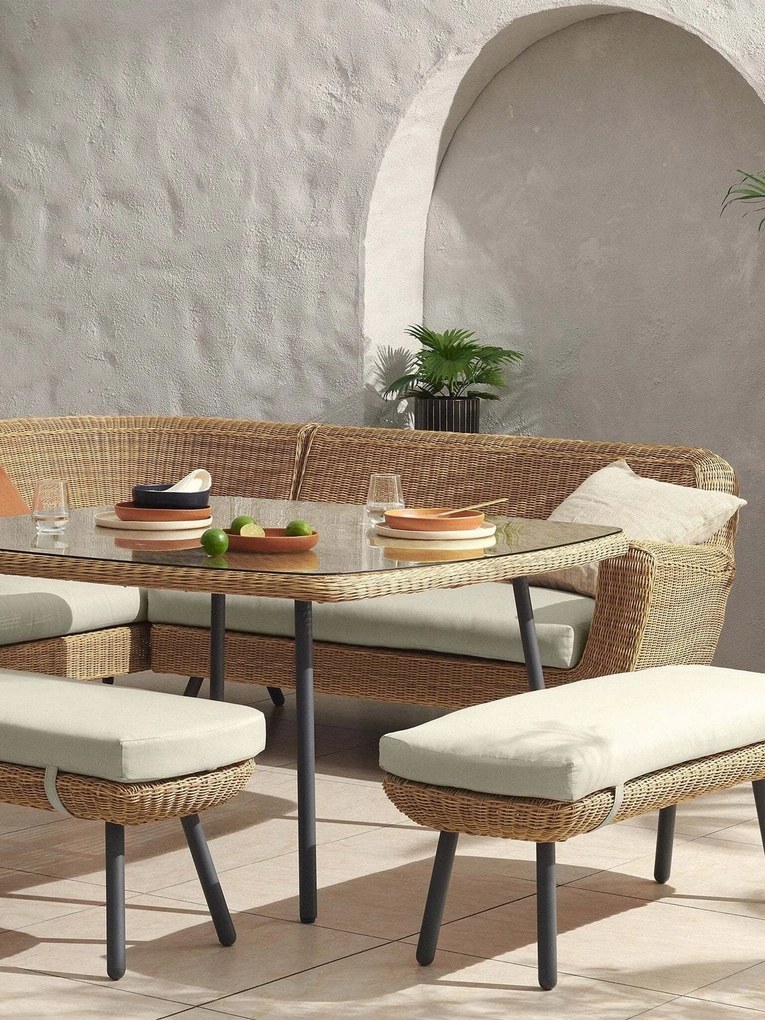 The Outsider Hoek Lounge Diningset - Jonah - Wicker - Naturel - The Outsider