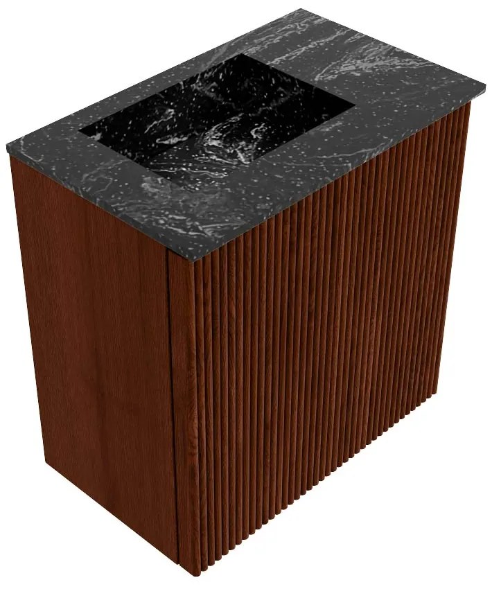 Mondiaz Joya DLux 40cm toiletmeubel ruby met wastafel faye links 1 kraangat lava