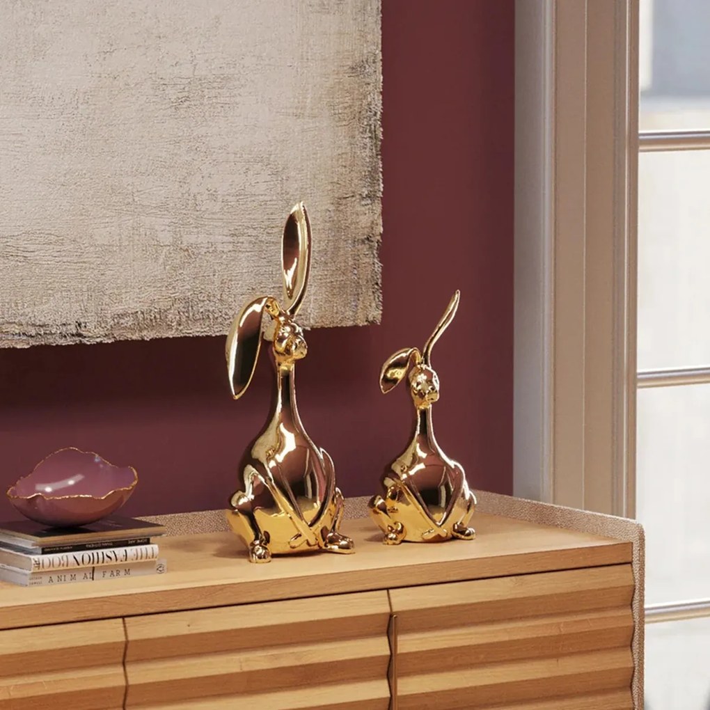 Goud Konijn Beeld 37 Cm