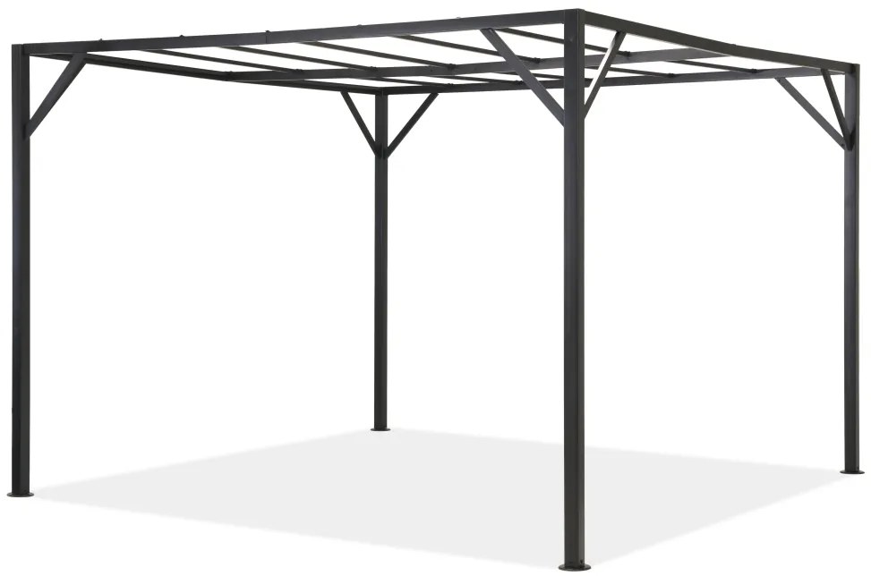 Santorini 3 x 4 m antraciet metalen terraspergolaframe Garden Point