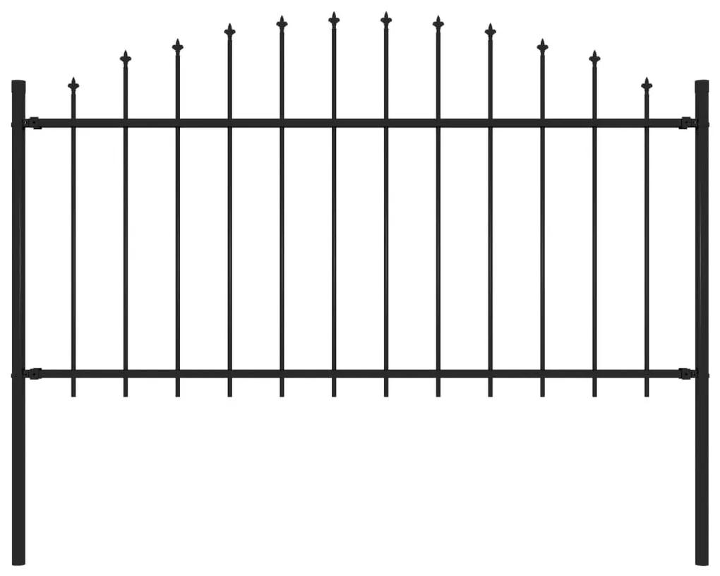 vidaXL Tuinhek met speren bovenkant (1,25-1,5)x1,7 m staal zwart