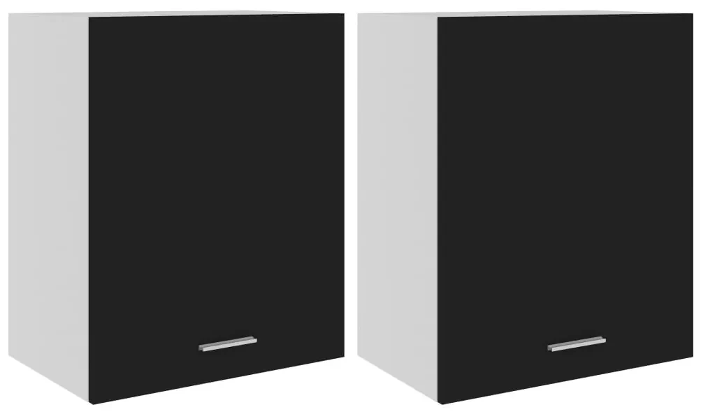 vidaXL Hangkasten 2 st 50x31x60 cm spaanplaat zwart