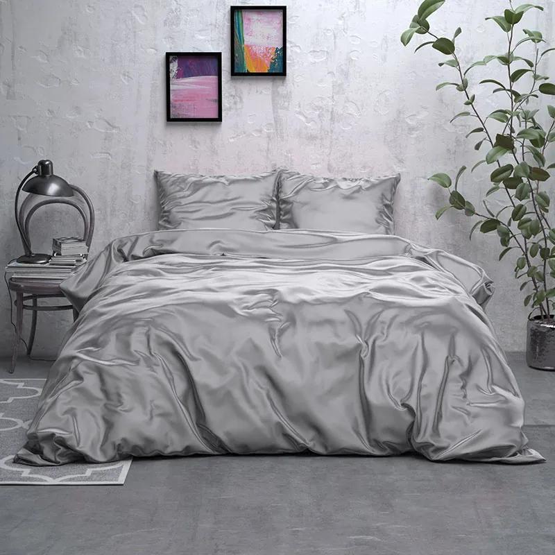 Sleeptime Elegance Satijn Geweven Uni - Zilver 1-persoons (140 x 220 cm + 1 kussensloop) Dekbedovertrek