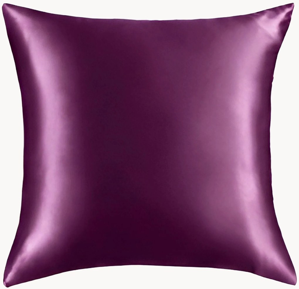 Kussenhoes Aubergine van 6A premium moerbeizijde satijn, 22 momme