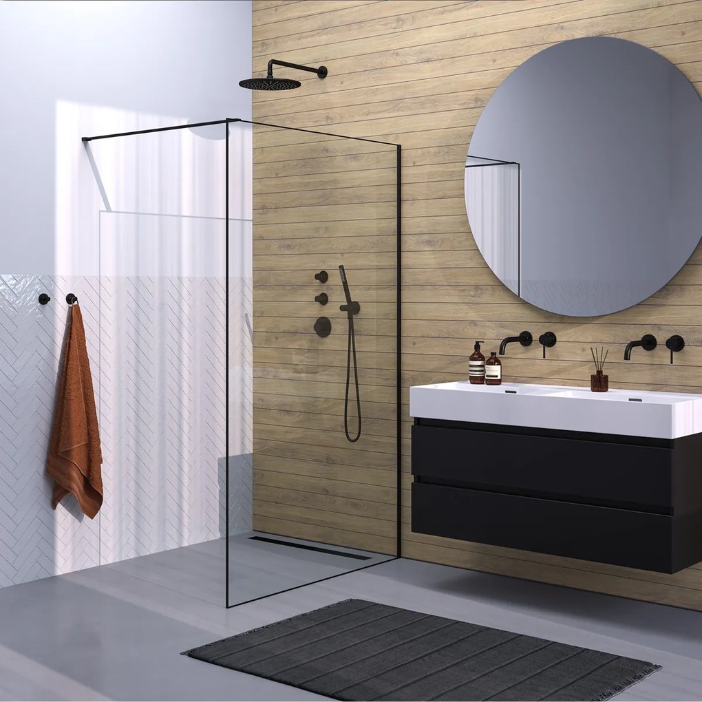 Brauer Season inloopdouche 120x200cm zwart mat