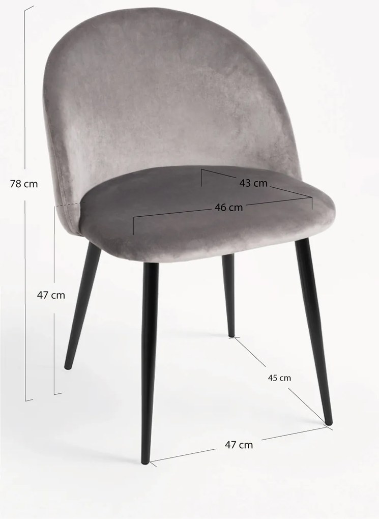 Zwarte Vint fluwelen stoel