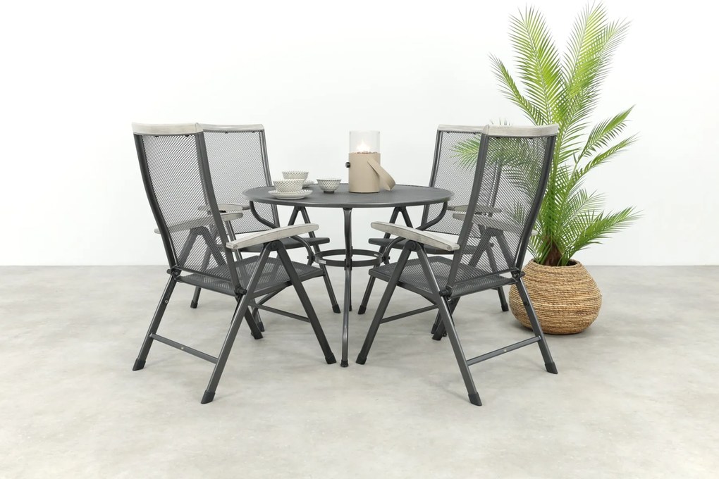 Royal Garden Balero ronde verstelbare tuinset strekmetaal Ø105 cm.