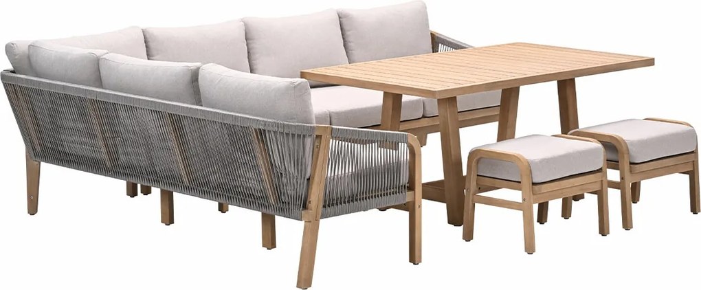 Garden Impressions Alora lounge dining set 5-delig links - grey sand