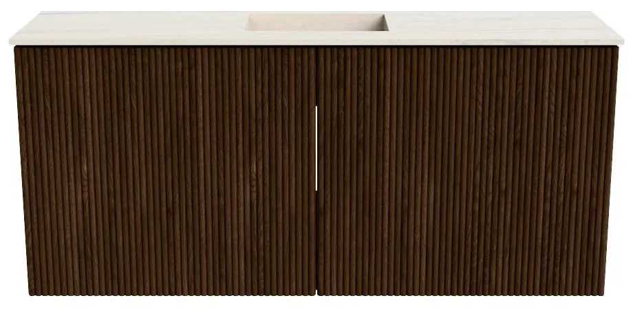 Mondiaz Joya DLux 90cm toiletmeubel walnut met wastafel faye midden 1 kraangat meli
