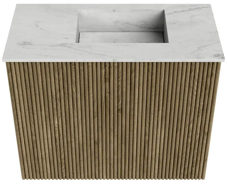Mondiaz Joya DLux 50cm toiletmeubel dusk met wastafel faye rechts zonder kraangat opalo