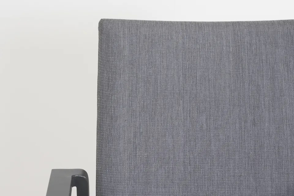 Lima/Alma 6-persoons stapelbare tuinset 160x90 cm. - Antraciet