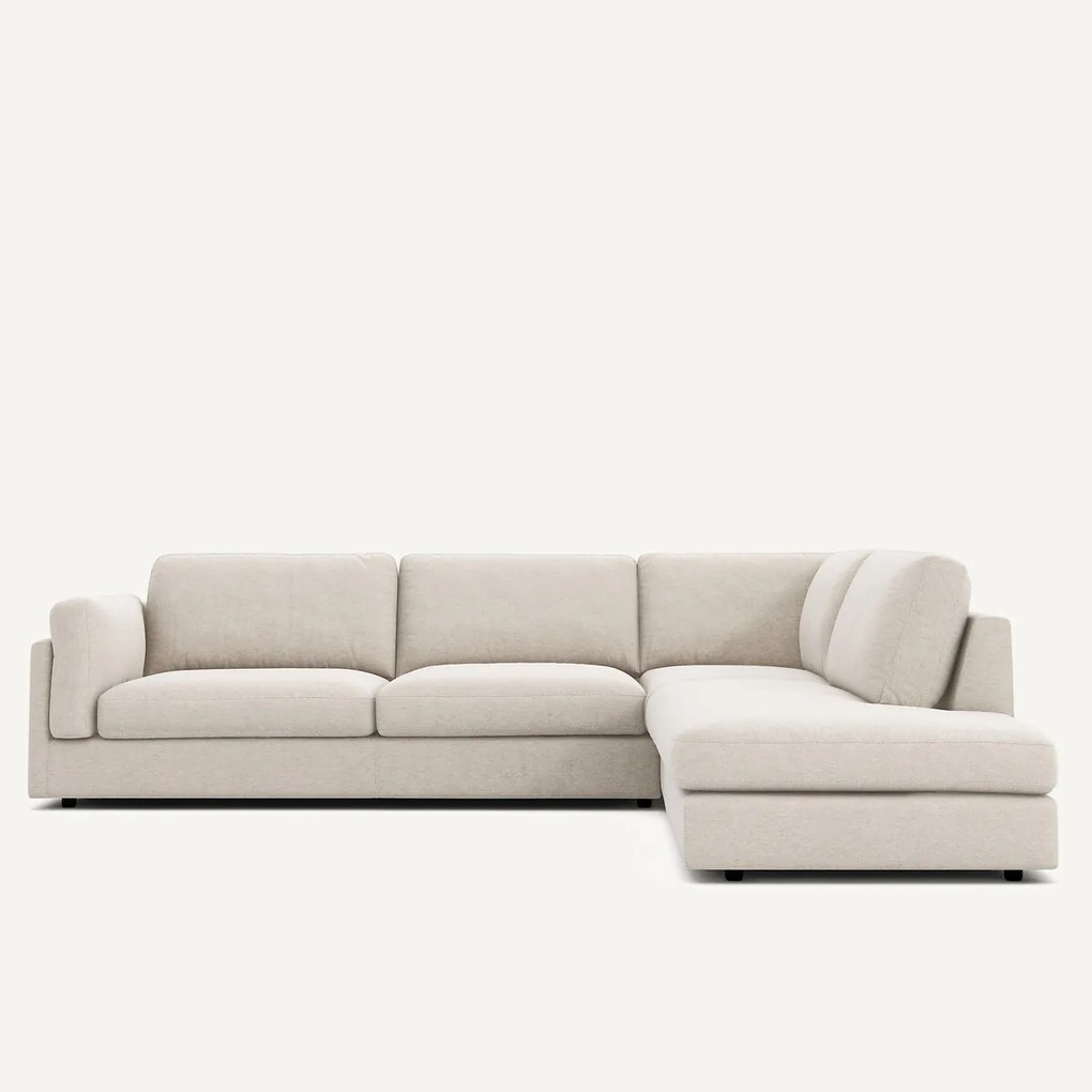 Hoekslaapbank met longchair in gemêleerd canvas, CÉSAR