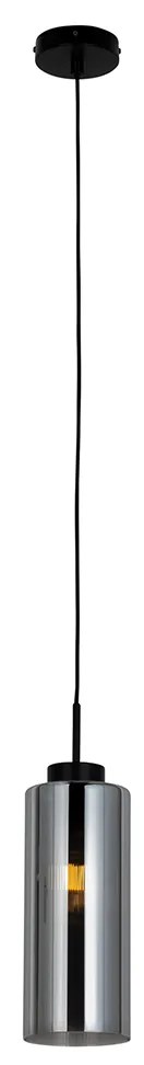 Smart hanglamp zwart met smoke glas incl. Wifi ST64 - Laura