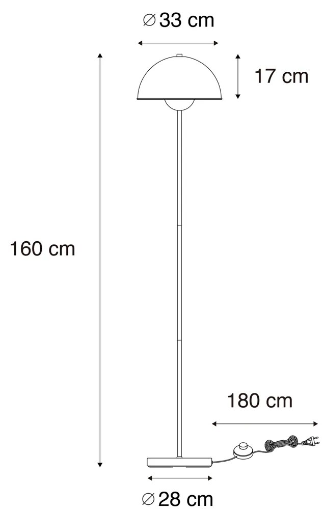 Smart vloerlamp zwart met goud incl. Wifi A60 - Magnax Industriele / Industrie / Industrial E27 Binnenverlichting Lamp
