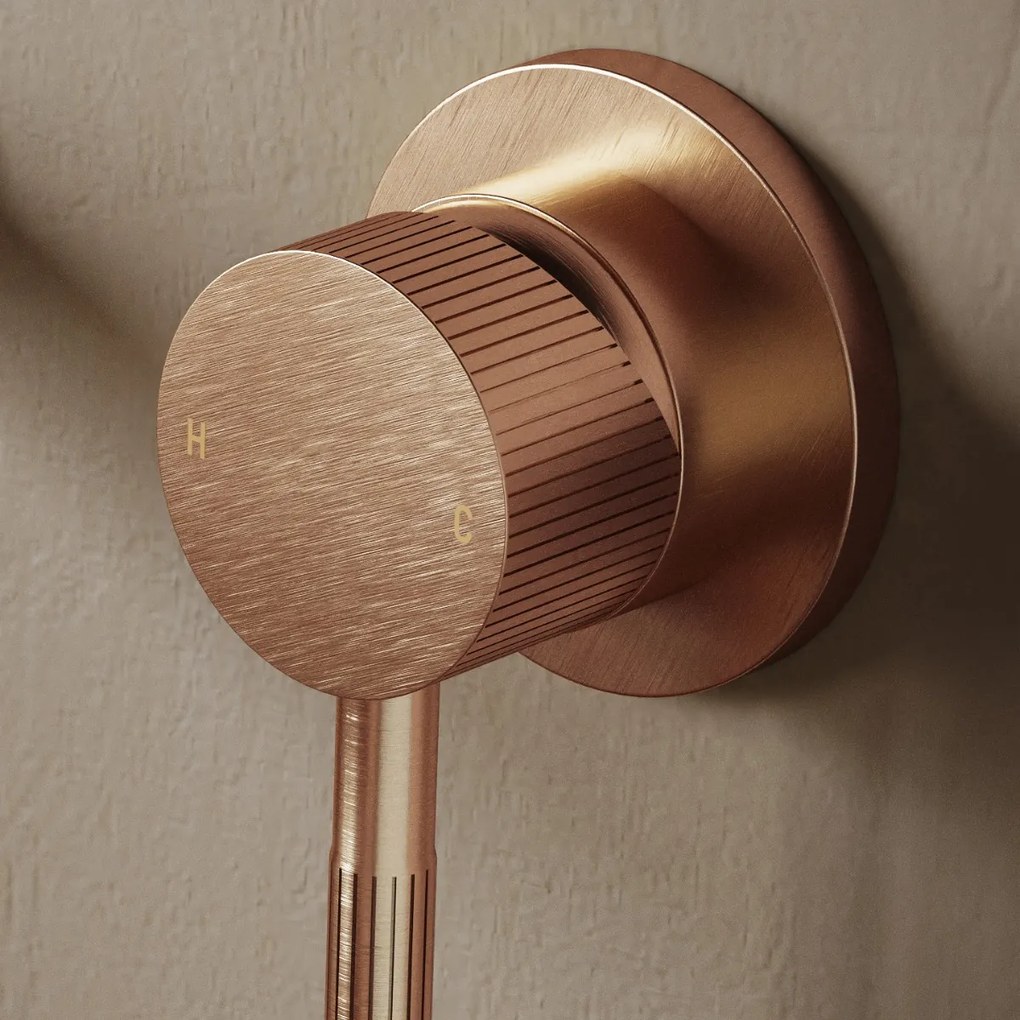 Saniclear Copper Stripes inbouw wastafelkraan geborsteld koper