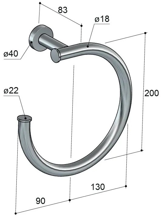 Hotbath &More handdoekring chroom