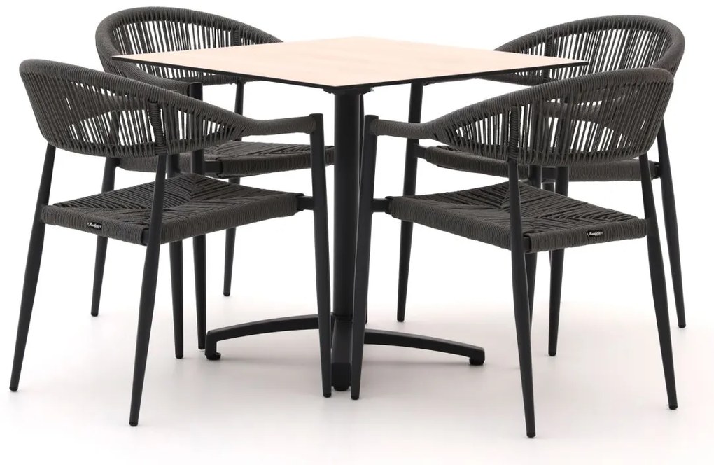 Manifesto Belpasso/Canzo 80cm dining tuinset 5-delig stapelbaar inklapbaar