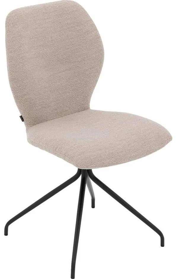 Goossens Eetkamerstoel Hera beige stof leuning, modern design