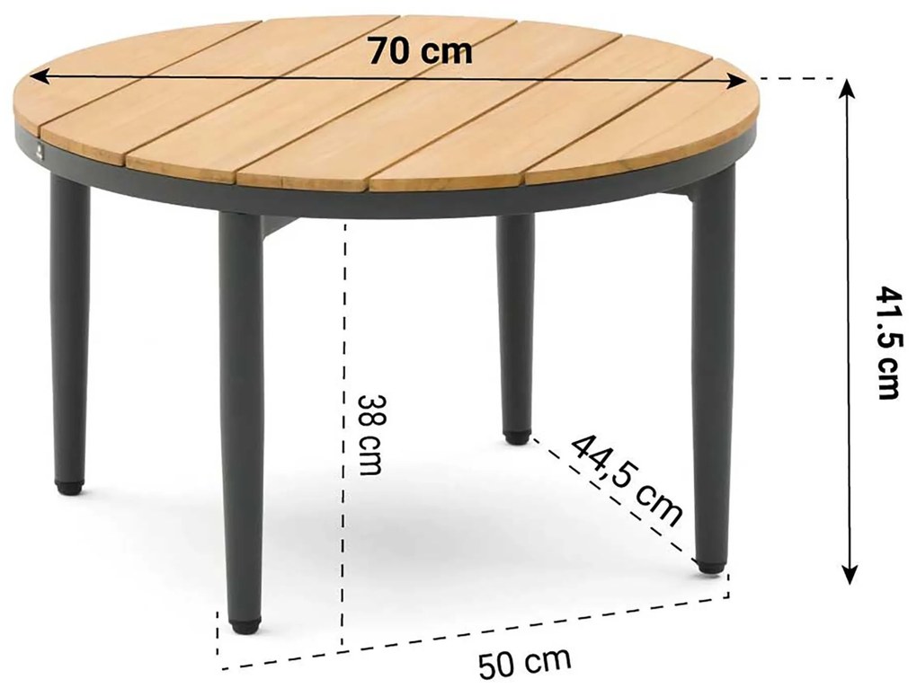 Hoek loungeset 5 personen Aluminium/rope Grijs  Coco Puerto/Toscane