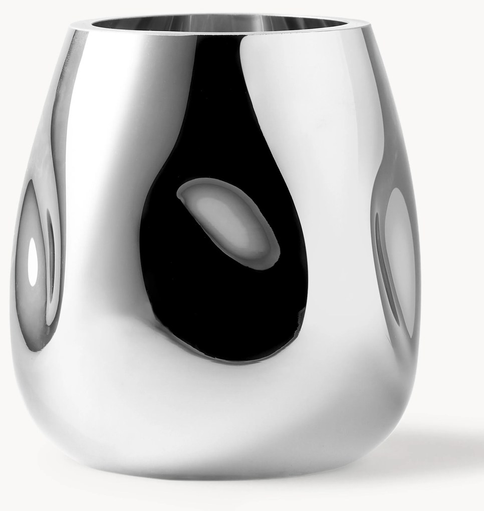 Kleine mondgeblazen glazen vaas Mirror, H 17 cm