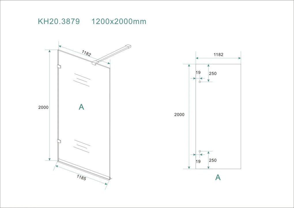 Mueller Clips inloopdouche profielloos 120x200cm Anti-kalk