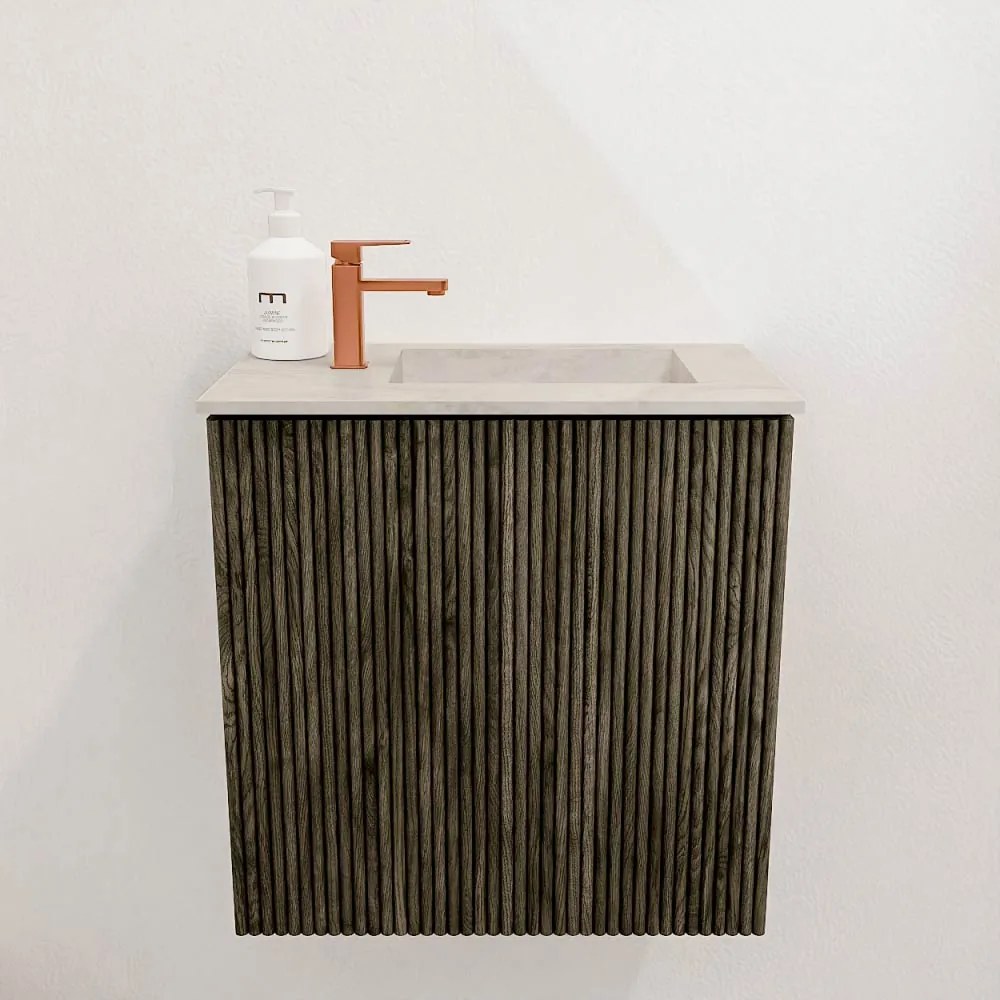 Mondiaz Joya DLux 40cm toiletmeubel shadow met wastafel faye rechts 1 kraangat ostra