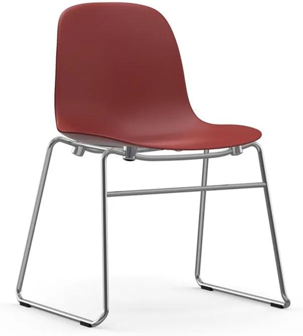 Normann Copenhagen Form Chair stapelbare stoel met chroom onderstel rood