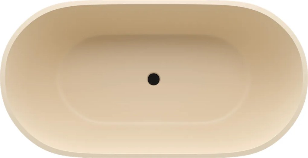 Polysan Reduta vrijstaand bad beige mat mineraalmarmer 150x75cm