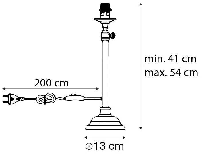 Klassieke tafellamp zwart verstelbaar - Accia Klassiek / Antiek, Landelijk / Rustiek Binnenverlichting Lamp