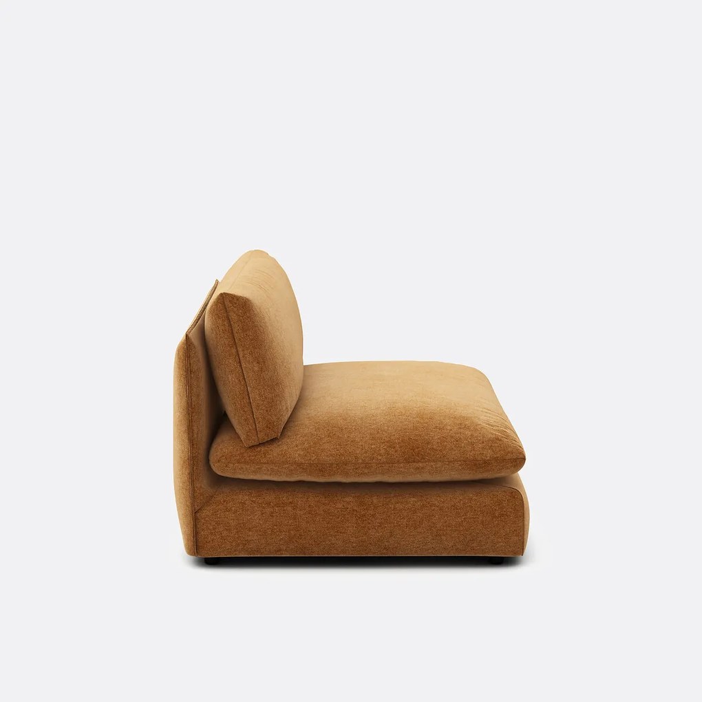 Fauteuil voor modulaire zitbank, in gemêleerd polyester, Malo