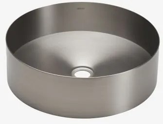 Ronde Wasbak Ø40 Cm Van Roestvrij Staal Lemia Geborsteld Grijs - Sklum