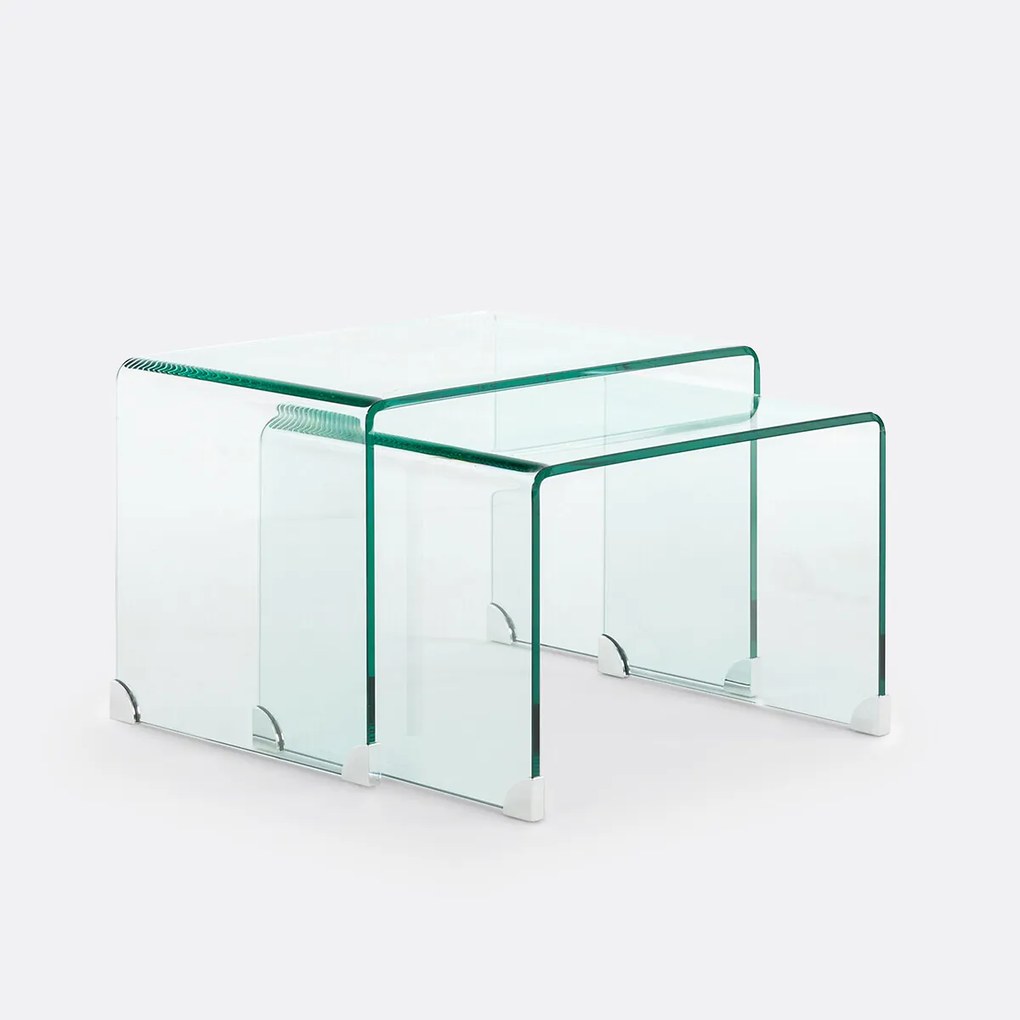 Nesttafeltjes van gehard glas, Joan