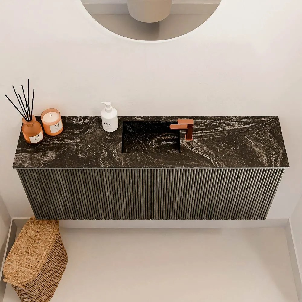 Mondiaz Joya DLux 100cm toiletmeubel shadow met wastafel faye midden 1 kraangat lava