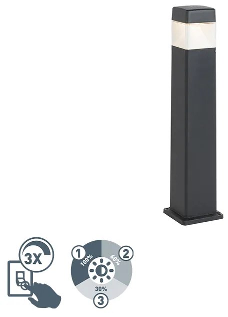 Moderne buitenpaal zwart 80 cm incl. LED IP55 - Elisa Modern Buitenverlichting vierkant