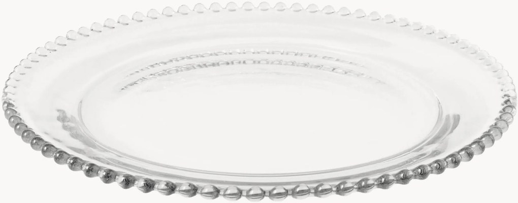 Ronde glazen borden Collier met parelrand, 6-delig