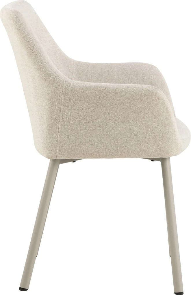 VERA Beige (stof Apia 453)/beige frame - MODERNE KUIPVORMIGE GESTOFFEERDE STOEL VOOR WOONKAMER / LOFT