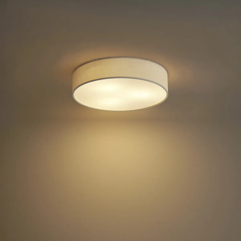 Moderne plafondlamp wit met velours kap 46cm 3-lichts - Luz