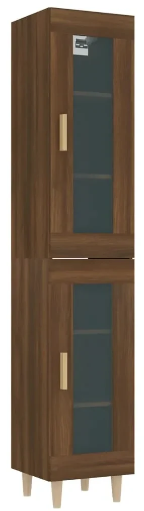 vidaXL Hoge kast 34,5x34x180 cm bewerkt hout bruineikenkleurig