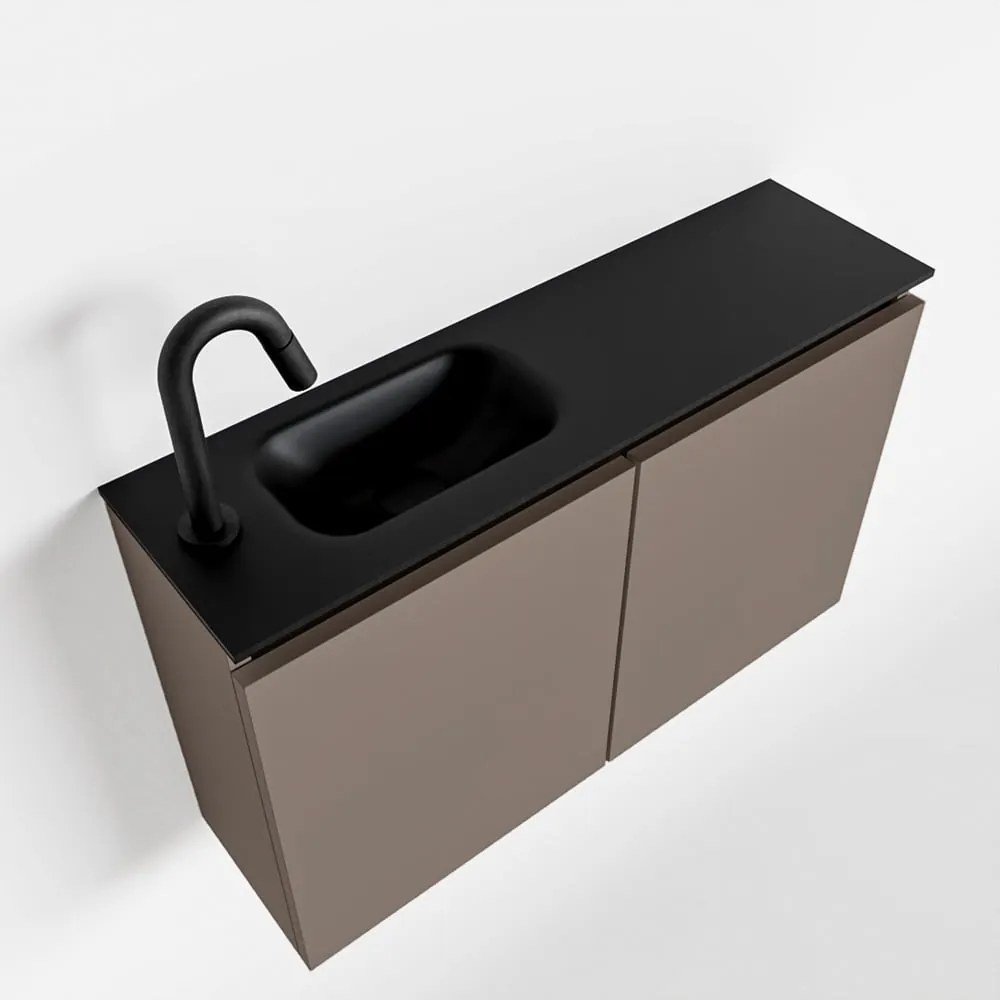 Mondiaz Ture 80cm toiletmeubel smoke met wastafel urban links 1 kraangat