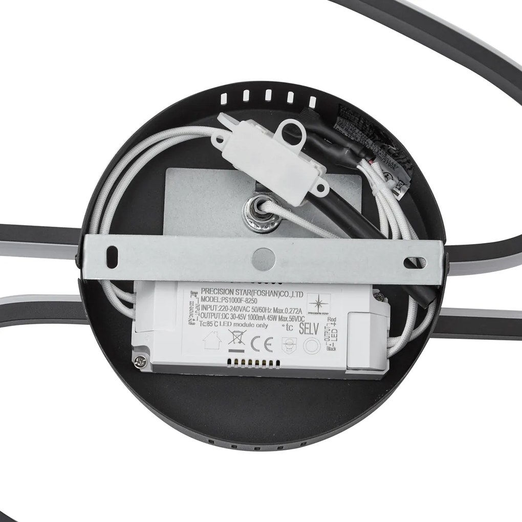 Design plafondlamp zwart 100cm incl. LED 3-staps dimbaar 2-lichts - Pepe